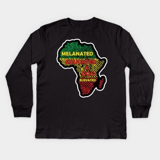 Melaninated, Educated and God Elevated, Educated Black, HBCU, Black Lives Matter Kids Long Sleeve T-Shirt